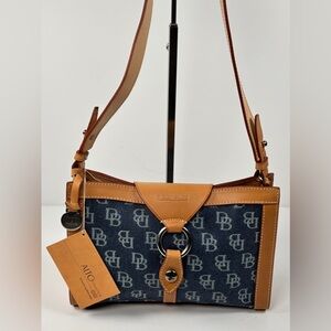 Dooney & Bourke Navy and Tan Shoulder Bag